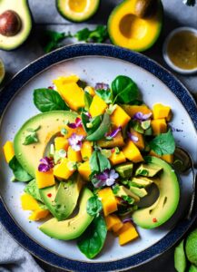 Ensalada de aguacate y mango con aderezo de limón. Eleve el sabor de sus ensaladas con aliño de limón: Descubra recetas deliciosas y refrescantes