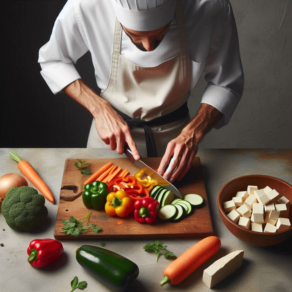 Preparando las verduras